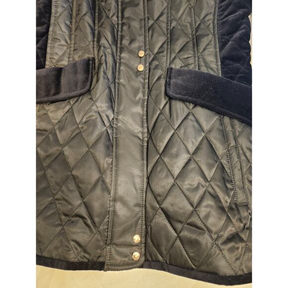 Vince Camuto Quilted Jacket Wome's Medium Black Riding Full Zip Parka Coat - Picture 6 of 8